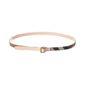 Burberry Check Canvas & Leather Belt, Pink